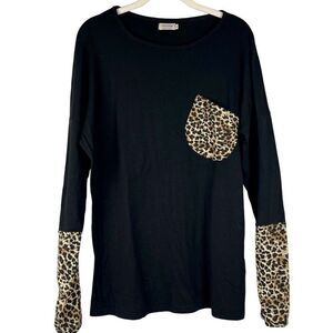 Pogtmm Women’s Long Sleeve Leopard Animal Print Tee Shirt Large